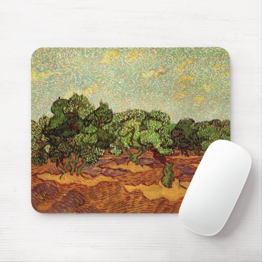 Olive Grove, Bleke blauwe hemel van Vincent van Go Muismat (Met muis)