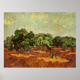 Olive Grove, Bleke blauwe hemel van Vincent van Go Poster
