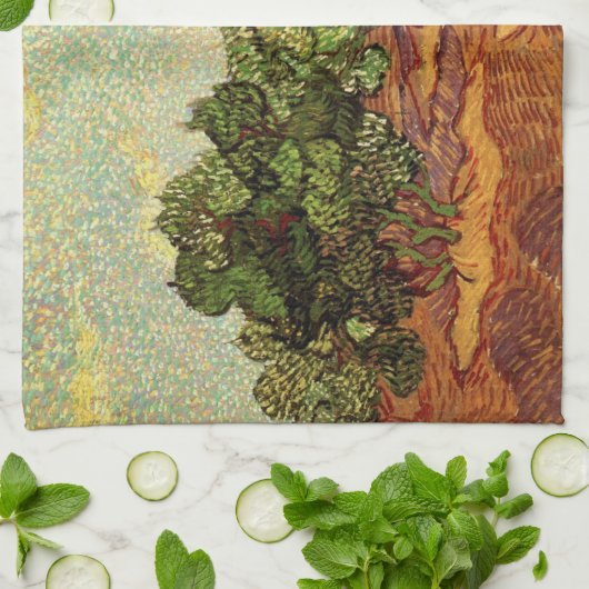 Olive Grove, Bleke blauwe hemel van Vincent van Go Theedoek (Gevouwen)