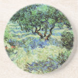 Olive Grove by Vincent van Gogh Zandsteen Onderzetter<br><div class="desc">Olive Grove van Vincent van Gogh is een kunstschilderij van impressionisme natuur. Van Gogh schilderde meer dan een dozijn landschappen met olijfbomen terwijl hij in het zuiden van Frankrijk woonde. Een boomgaard vol fruitbomen op een boerderij in het zomerseizoen. Over de kunstenaar: Vincent Willem van Gogh (1853-1890) was een van...</div>