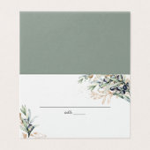 Olive Grove groen gouden bruiloft plaats kaart Visitekaartje (Buitenkant ongevouwen)