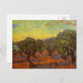 Olive Grove, Oranje Sky van Vincent van Gogh Briefkaart (Voorkant / Achterkant)