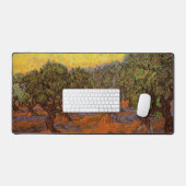 Olive Grove, Oranje Sky van Vincent van Gogh Bureaumat (Keyboard & Muis)