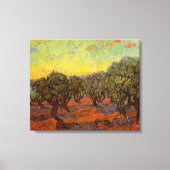 Olive Grove, Oranje Sky van Vincent van Gogh Canvas Afdruk (Voorkant)