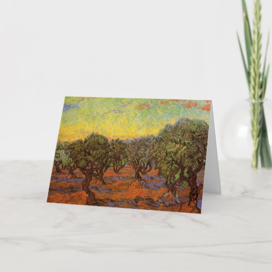 Olive Grove, Oranje Sky van Vincent van Gogh Kaart (Voorkant)