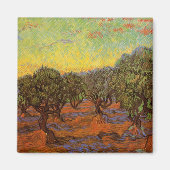 Olive Grove, Oranje Sky van Vincent van Gogh Magneet (Voorkant)