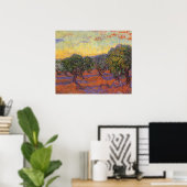 Olive Grove, Oranje Sky van Vincent van Gogh Poster (Thuiskantoor)