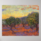 Olive Grove, Oranje Sky van Vincent van Gogh Poster (Voorkant)