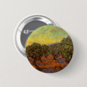 Olive Grove, Oranje Sky van Vincent van Gogh Ronde Button 5,7 Cm (Voorkant /achterkant)