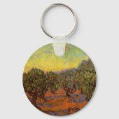 Olive Grove, Oranje Sky van Vincent van Gogh Sleutelhanger (Achterkant)