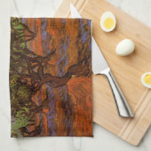 Olive Grove, Oranje Sky van Vincent van Gogh Theedoek (Quarter Fold)
