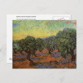 Olive Grove with Oranje Sky, Vincent van Gogh Briefkaart (Voorkant / Achterkant)