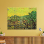 Olive Grove with Picking Figures, Vincent van Gogh Canvas Afdruk (Insitu (Woonkamer))