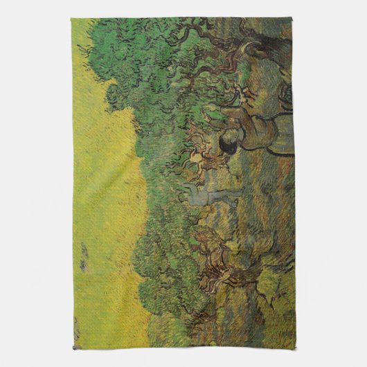 Olive Grove with Picking Figures, Vincent van Gogh Theedoek (Verticaal)