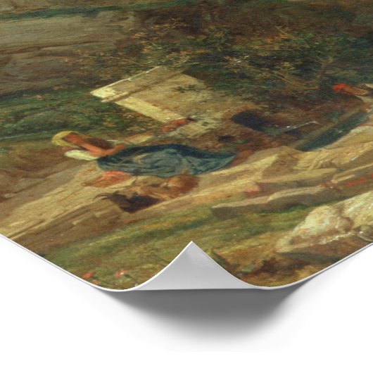 Olive Groves at Varenna, Lake Como, Italië, 1861 ( Poster (Hoek)