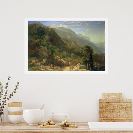 Olive Groves at Varenna, Lake Como, Italië, 1861 ( Poster (Keuken)