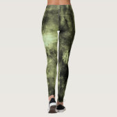 Olive Grunge Textured Spandex Leggings (Achterkant)