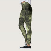 Olive Grunge Textured Spandex Leggings (Links)