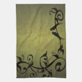Olive Grunge Vines Kitchen Towel Theedoek (Verticaal)