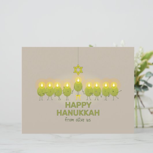 Olive Hanukkah Menorah (Staand voorkant)