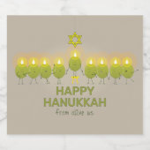 Olive Hanukkah Menorah Bier Etiket (Enkel label)