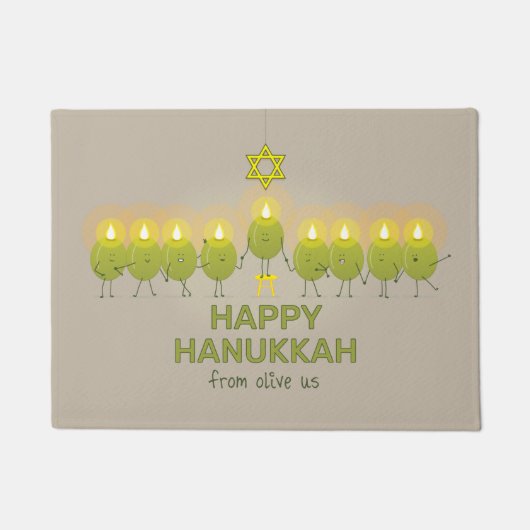 Olive Hanukkah Menorah Deurmat (Voorkant)