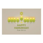 Olive Hanukkah Menorah Foto Afdruk (Voorkant)