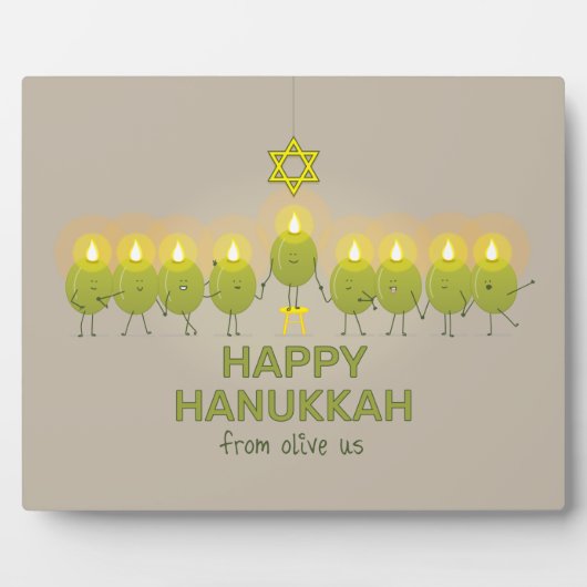 Olive Hanukkah Menorah Fotoplaat (Voorkant)