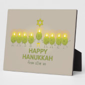 Olive Hanukkah Menorah Fotoplaat (Zijkant)