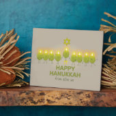 Olive Hanukkah Menorah Fotoplaat (Zijkant)