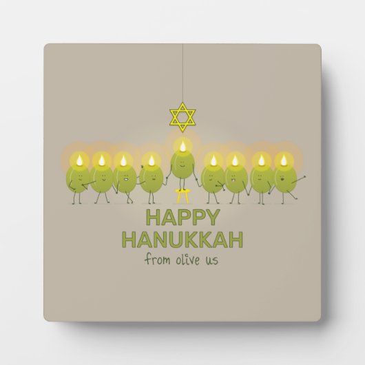 Olive Hanukkah Menorah Fotoplaat (Voorkant)