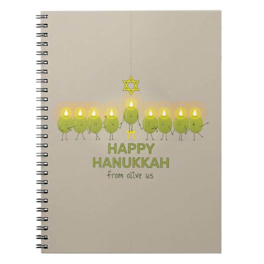 Olive Hanukkah Menorah Notitieboek (Voorkant)