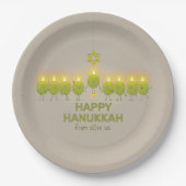 Olive Hanukkah Menorah Papieren Bordje (Voorkant)