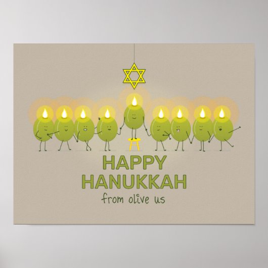 Olive Hanukkah Menorah Poster (Voorkant)