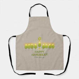 Olive Hanukkah Menorah Schort