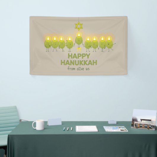 Olive Hanukkah Menorah Spandoek (Beurs)