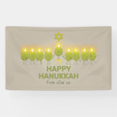 Olive Hanukkah Menorah Spandoek (Horizontaal)