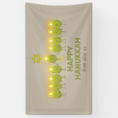 Olive Hanukkah Menorah Spandoek (Verticaal)