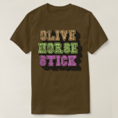 Olive Horse Stick alt Pastel T-shirt (Design voorkant)