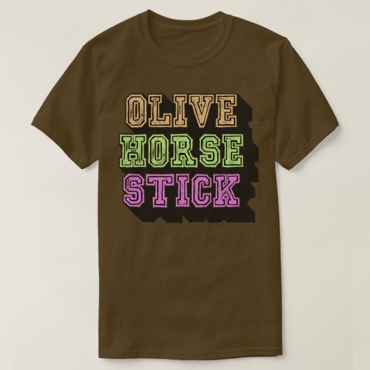 Olive Horse Stick alt Pastel T-shirt (Design voorkant)