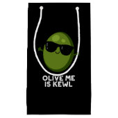 Olive Ik ben Kewl Cool Olive Pun Dark BG Klein Cadeauzakje (Voorkant)