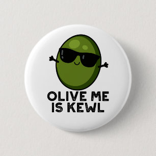 Olive Ik ben Kewl Cool Olive Pun Ronde Button 5,7 Cm