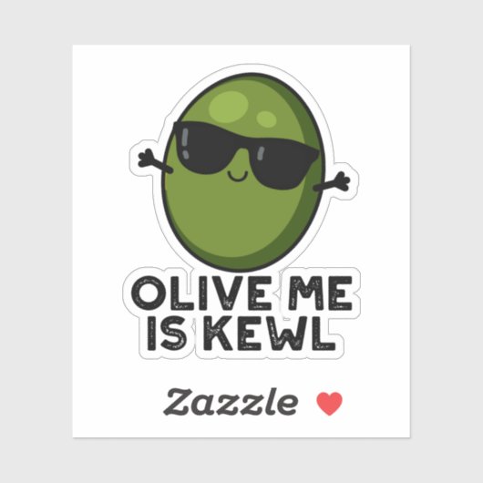 Olive Ik ben Kewl Cool Olive Pun Sticker (Vel)