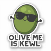Olive Ik ben Kewl Cool Olive Pun Sticker (Voorkant)