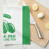 Olive Ik hou van Olijf je Theedoek (Quarter Fold)