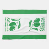 Olive Ik hou van Olijf je Theedoek (Horizontaal)