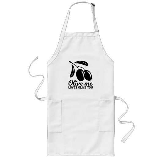 Olive Ik hou van Olive je grappige Chef Gift Lang Schort (Voorkant)