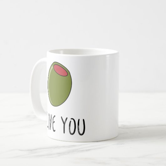 Olive jij, Pun, grappig dat ik van je hou Koffiemok (Voorkant links)