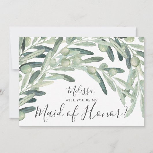 Olive, jij wordt mijn bruidsmeisje kaart (Voorkant)