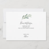 Olive, jij wordt mijn bruidsmeisje kaart (Achterkant)